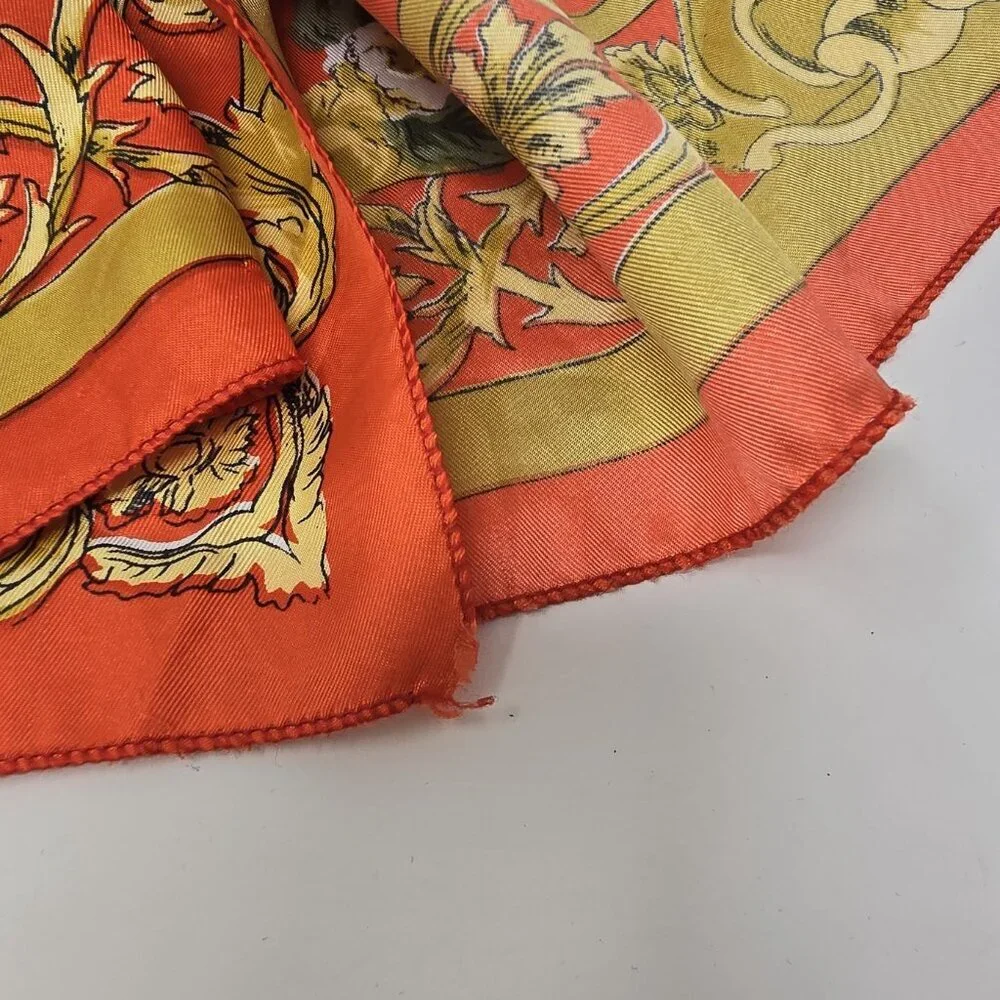 Vintage unbranded 50's scarf Hanki flower print handkerchief‎ red white music